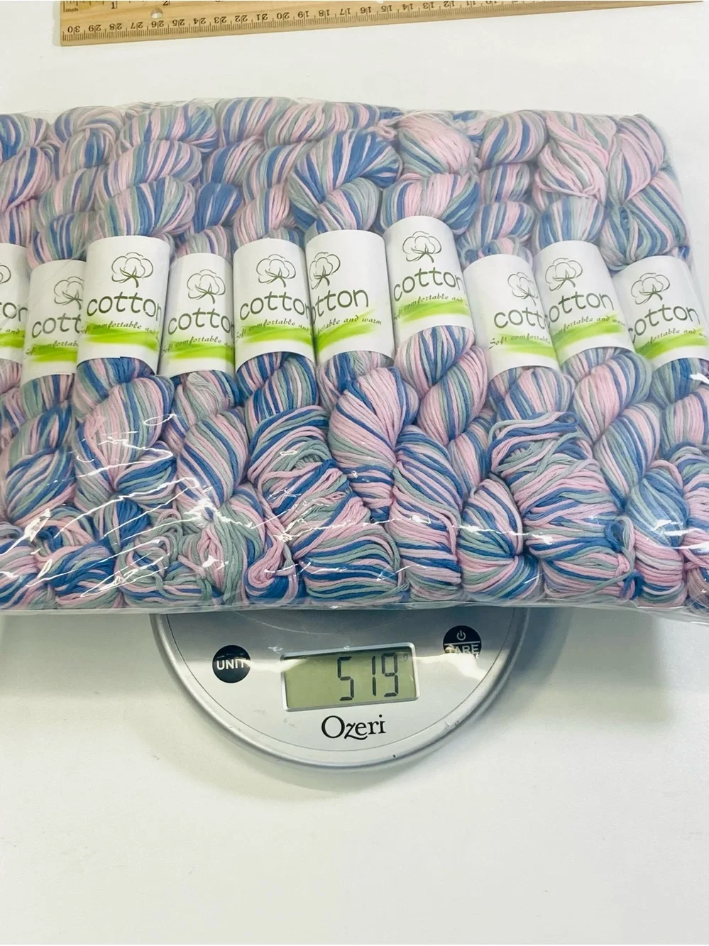 10 NEW (~500g total, ~50g ea.) 100% Cotton Variegated Hanks in Sea Anemone